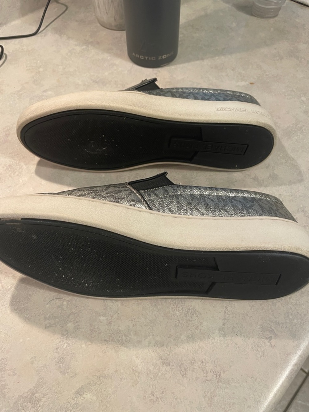 Michael Kors Keaton Metallic Silver Slip-On Loafers - Picture 7 of 8